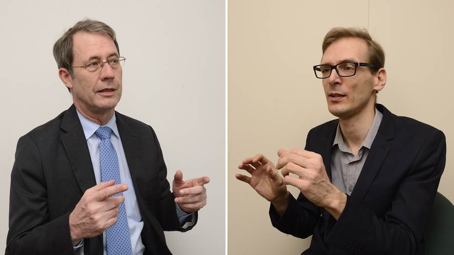 Jean-Denis Combrexelle (à g.), François Stehly (à dr.) - © Nathanaël Mergui/Mutualité française